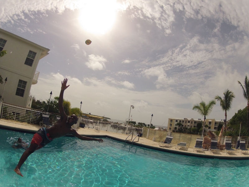 Who else loves the game "throw the ball in the air as someone jumps in the water they have to catch it" game?