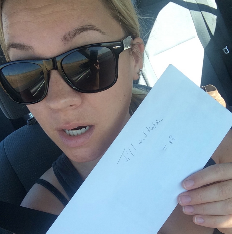 Decided it was worth documenting the infamous $8 dollar envelope the next morning. PS. We never have taken the $8 out…and we probably never will. 