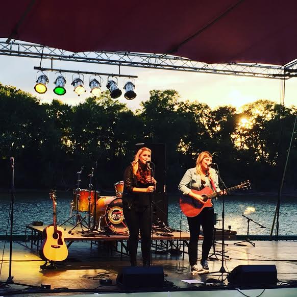 This was us playing at Riverfest. What a beautiful backdrop!
