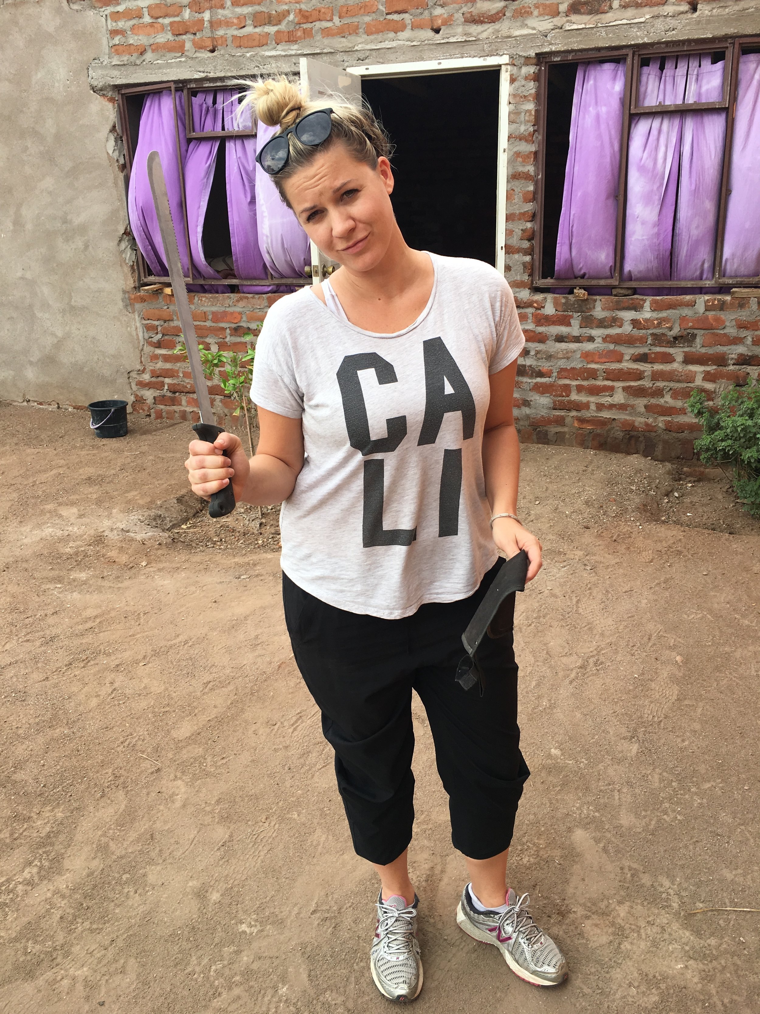 Kate, machete scorpion killer. Just kidding. I didn't kill any scorpions...