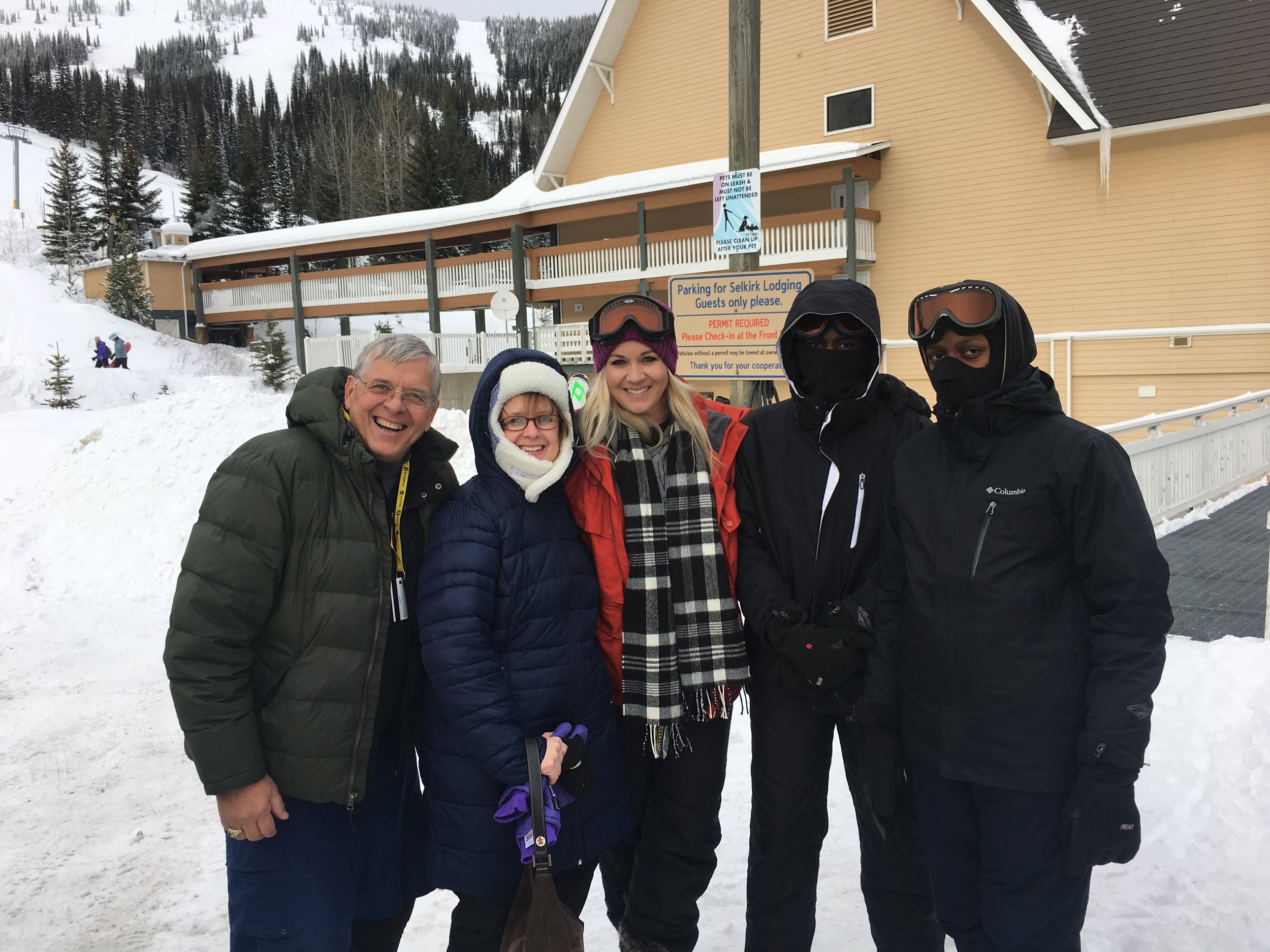 Skiing with most of the family...