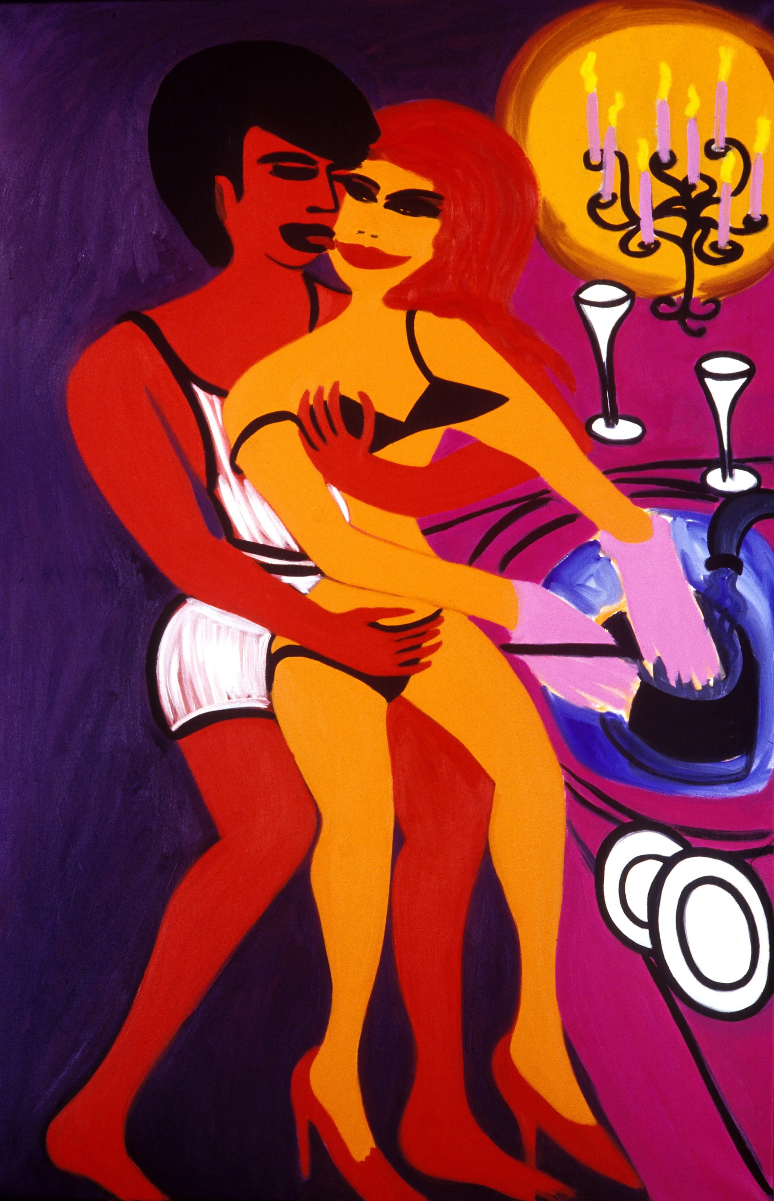 Dirty Dishes, oil on canvas, 59 x 39 inches, 1992