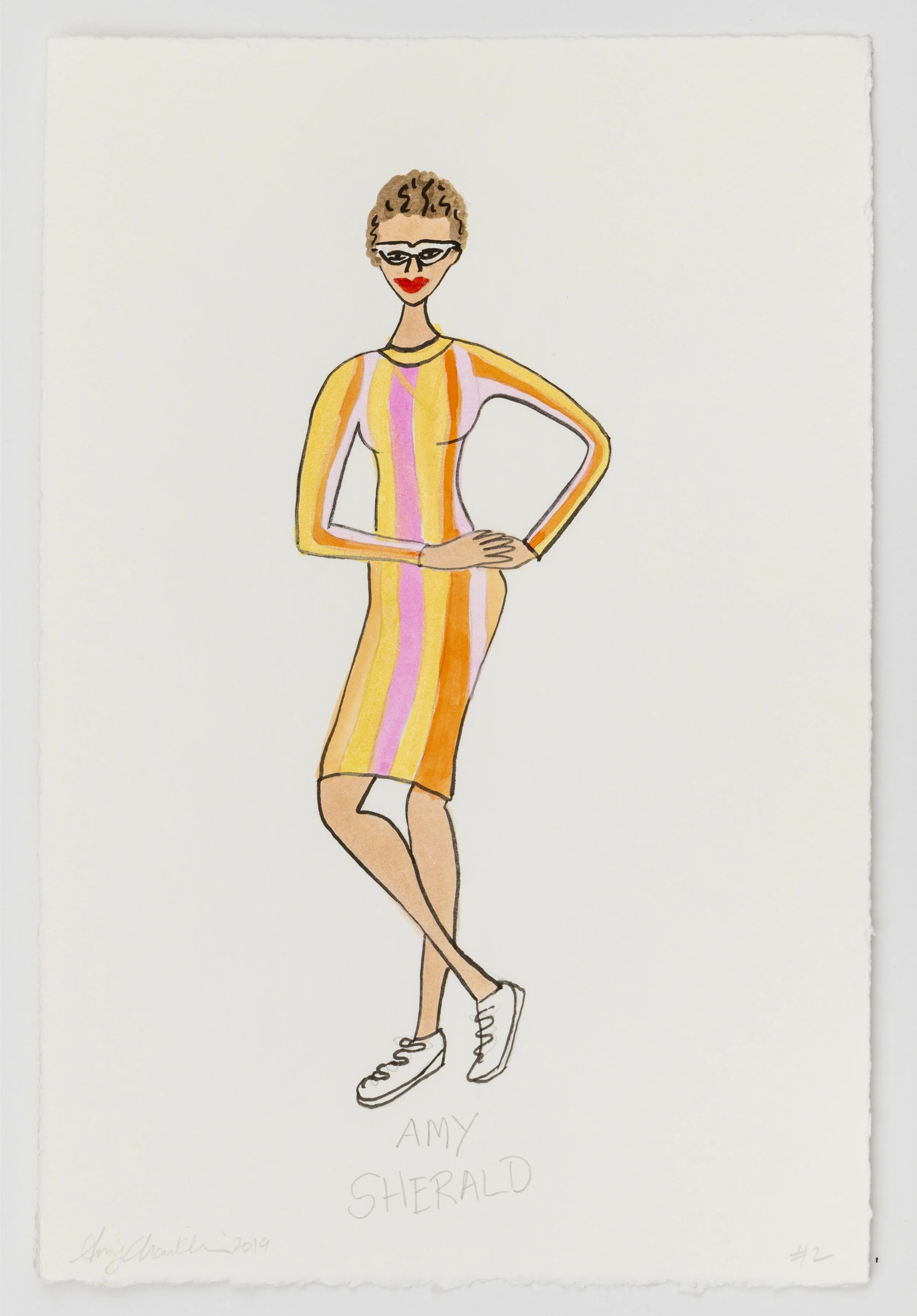 'Cultured Pearls Portraits: Artist Amy Sherald' (2019) ink & graphite on paper, 11 x 7.5 inches, (28cm x 19cm) 