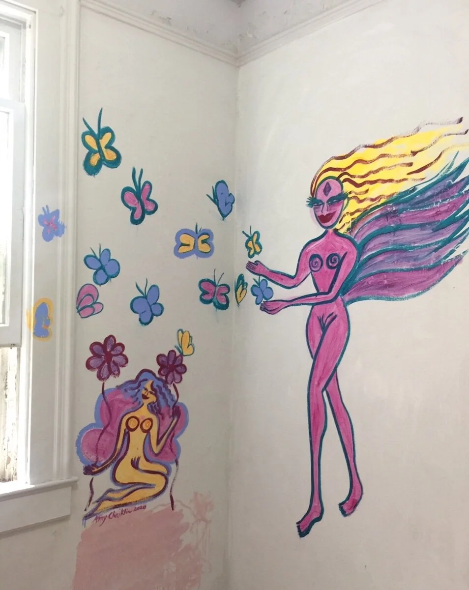 Goddesses of Devotion to Earth Mother (2020) acrylic on wall mural, 7 x 7 Feet 