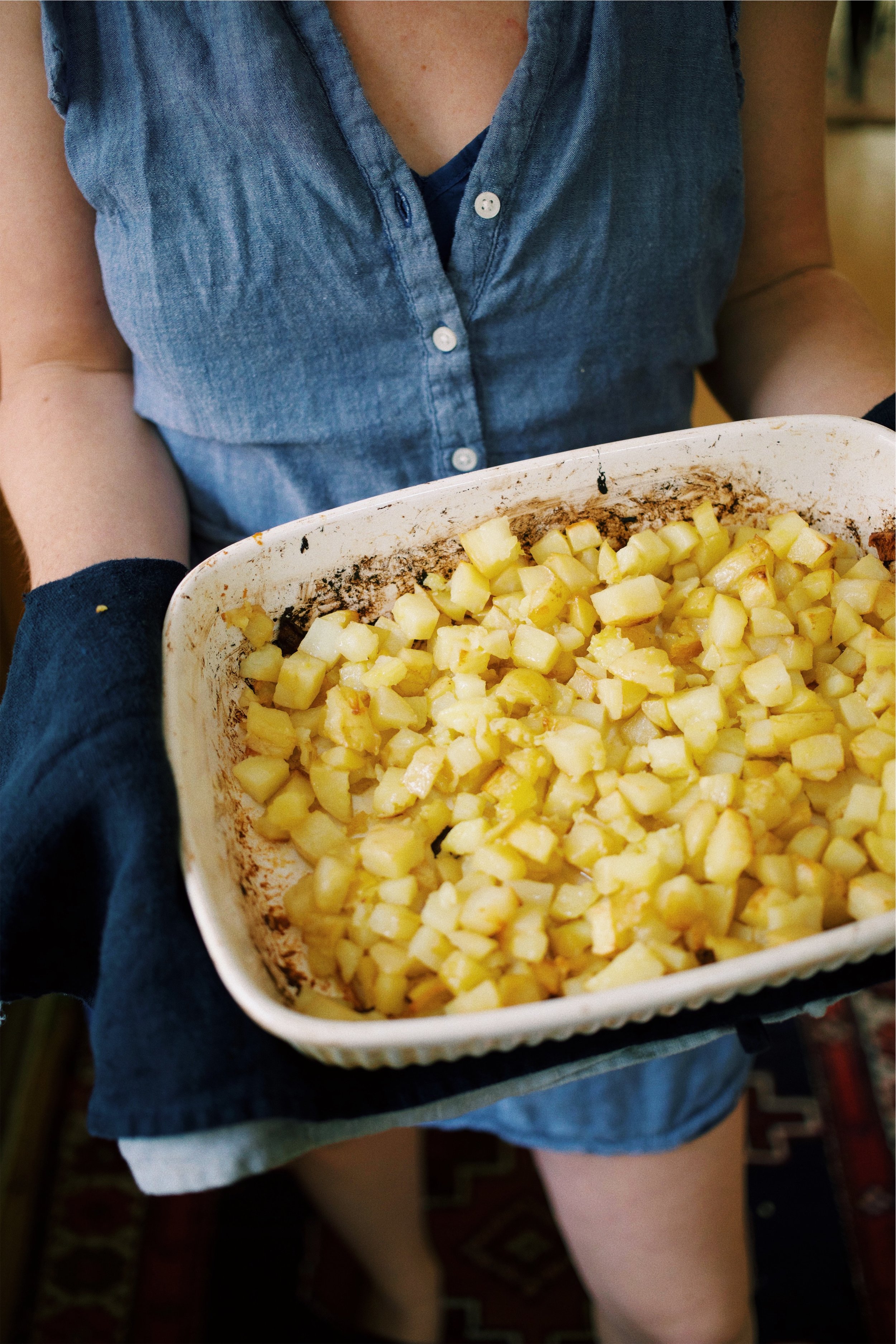 After. I like my potatoes extra crisp, you can bake them as long as you want!