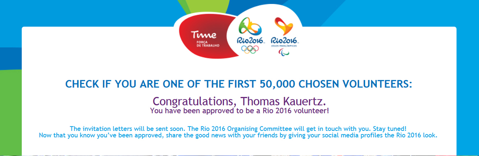It will be my second Olympic Games - Rio 2016