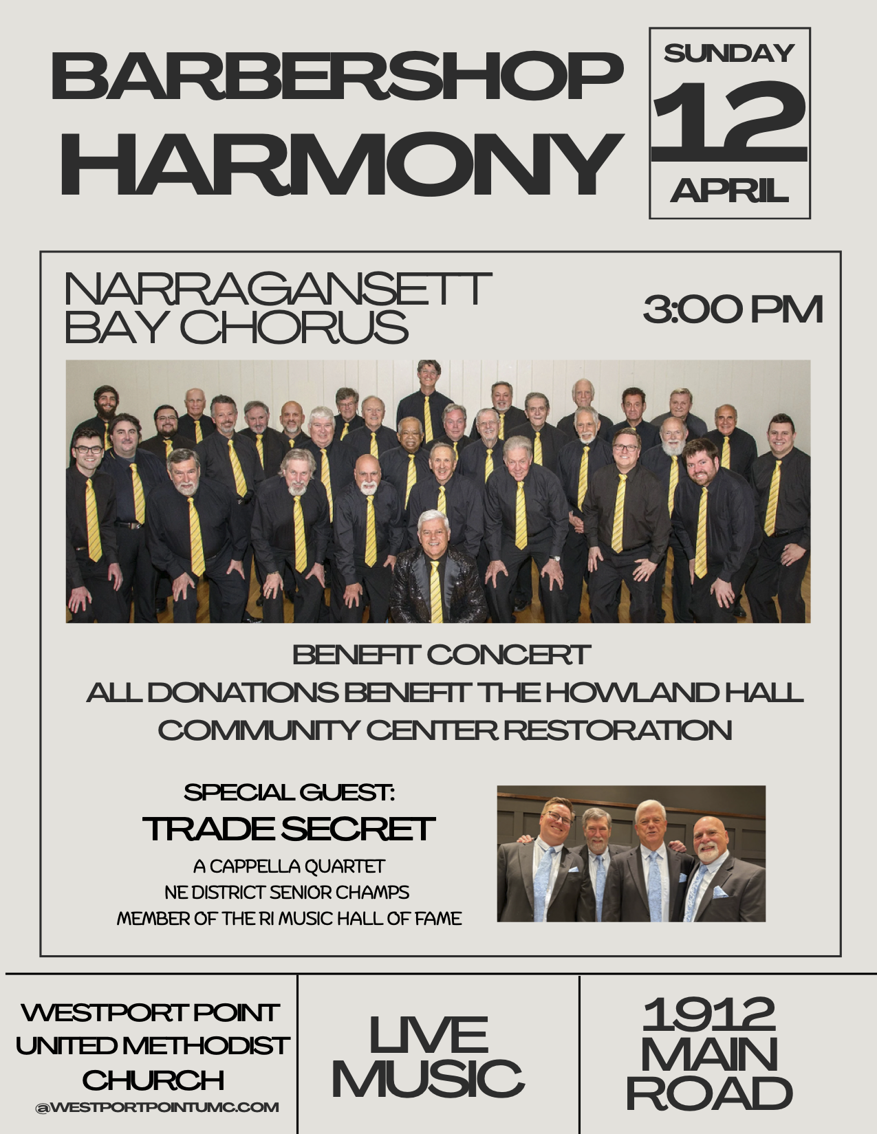 NBC and Quartets - Benefit Concert at Westport Point United Methodist Church