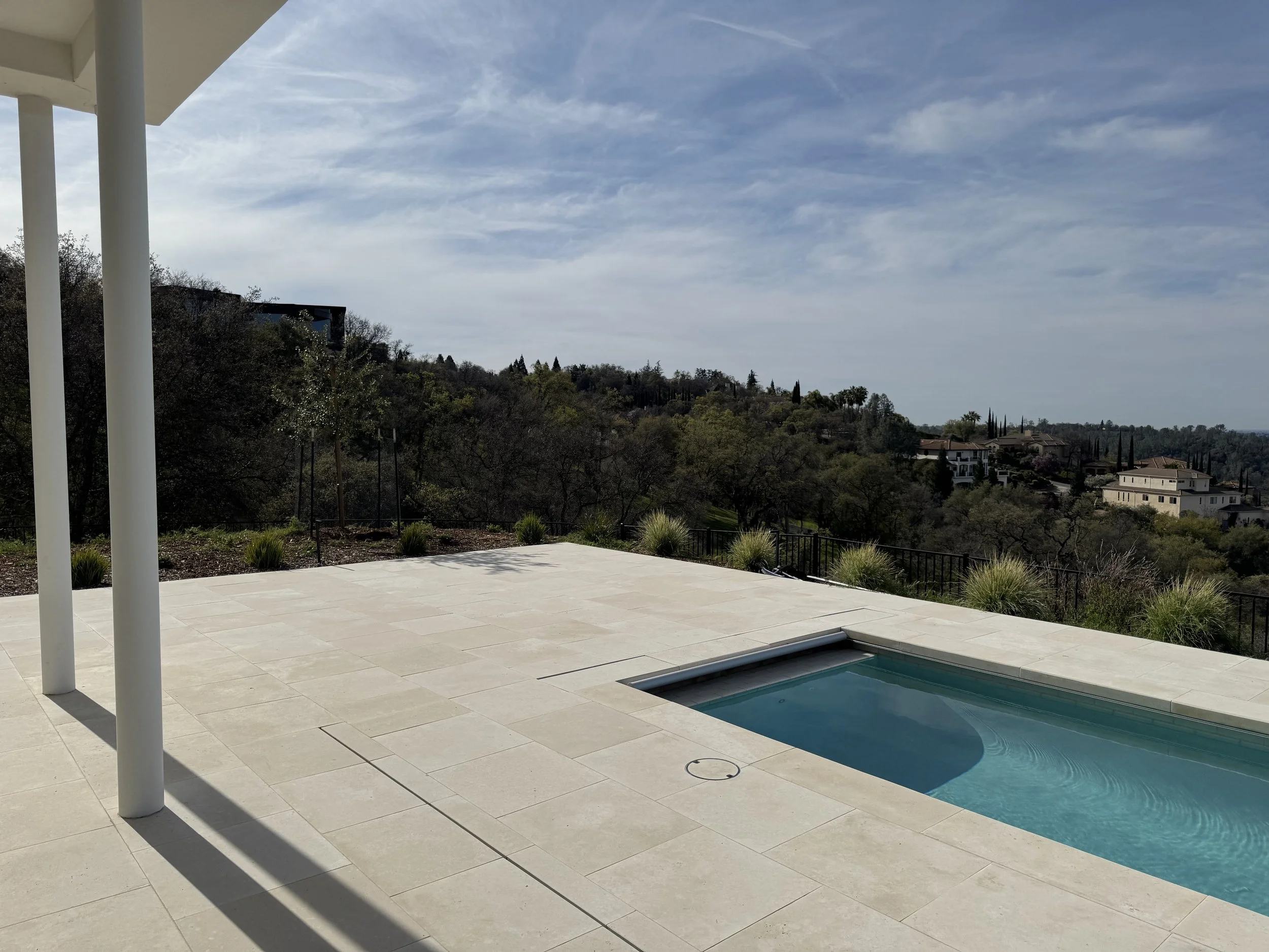 White Paving and Coping