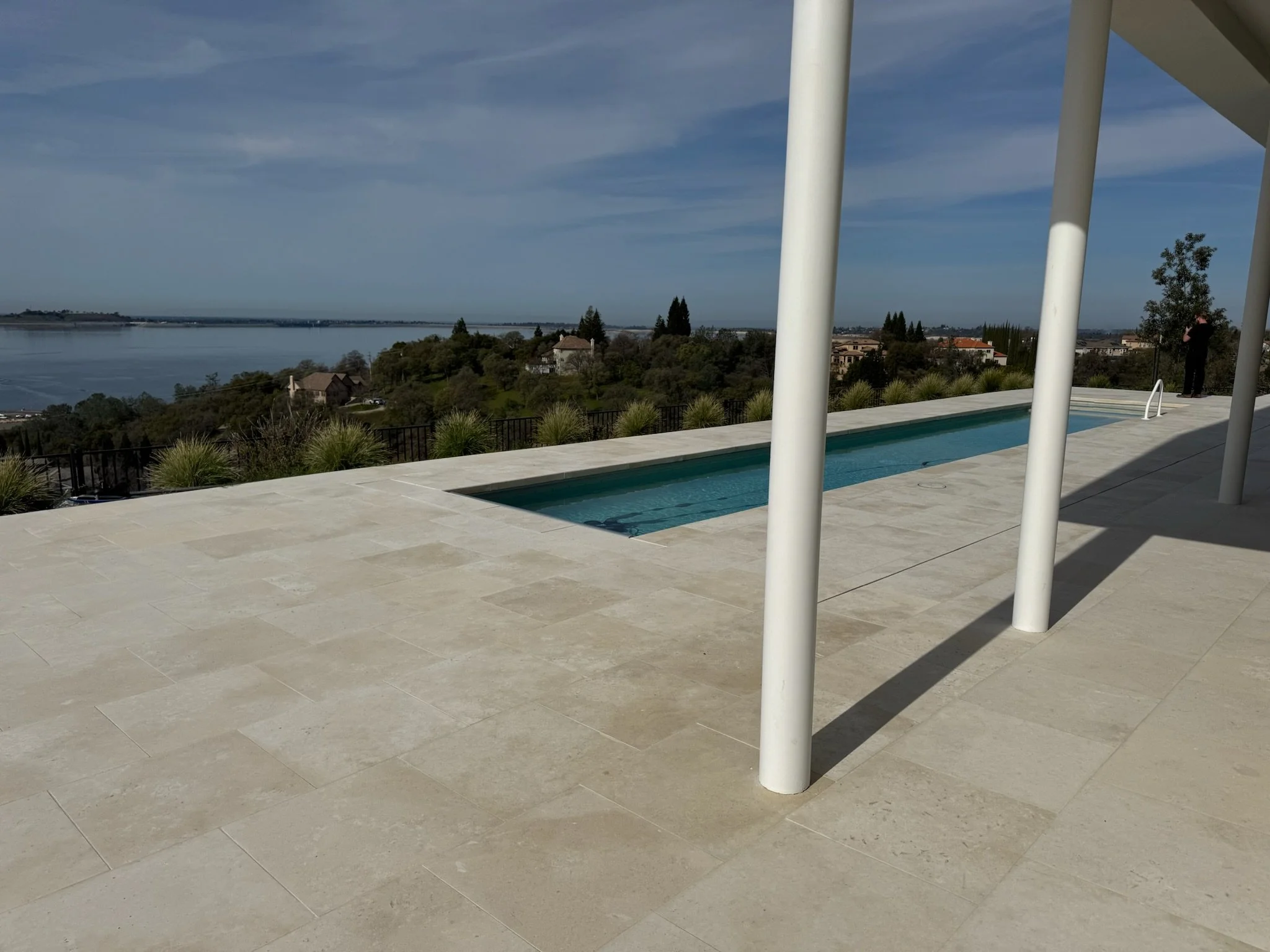White Paving and Coping