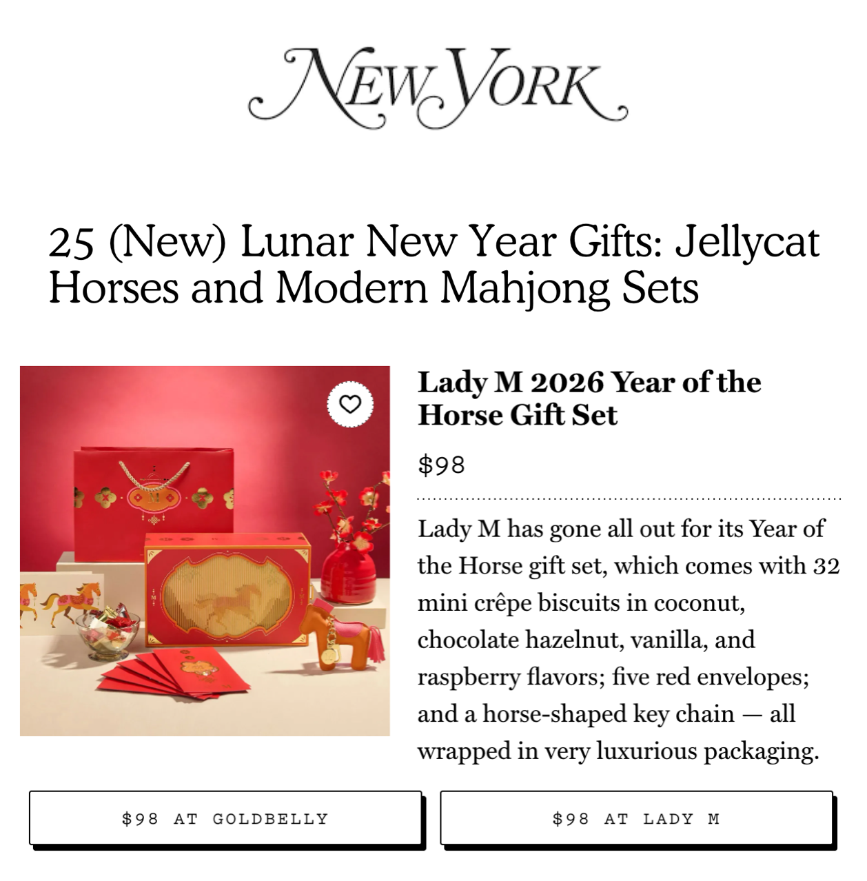 Lady M Lunar New Year Gift Set Featured by The Strategist