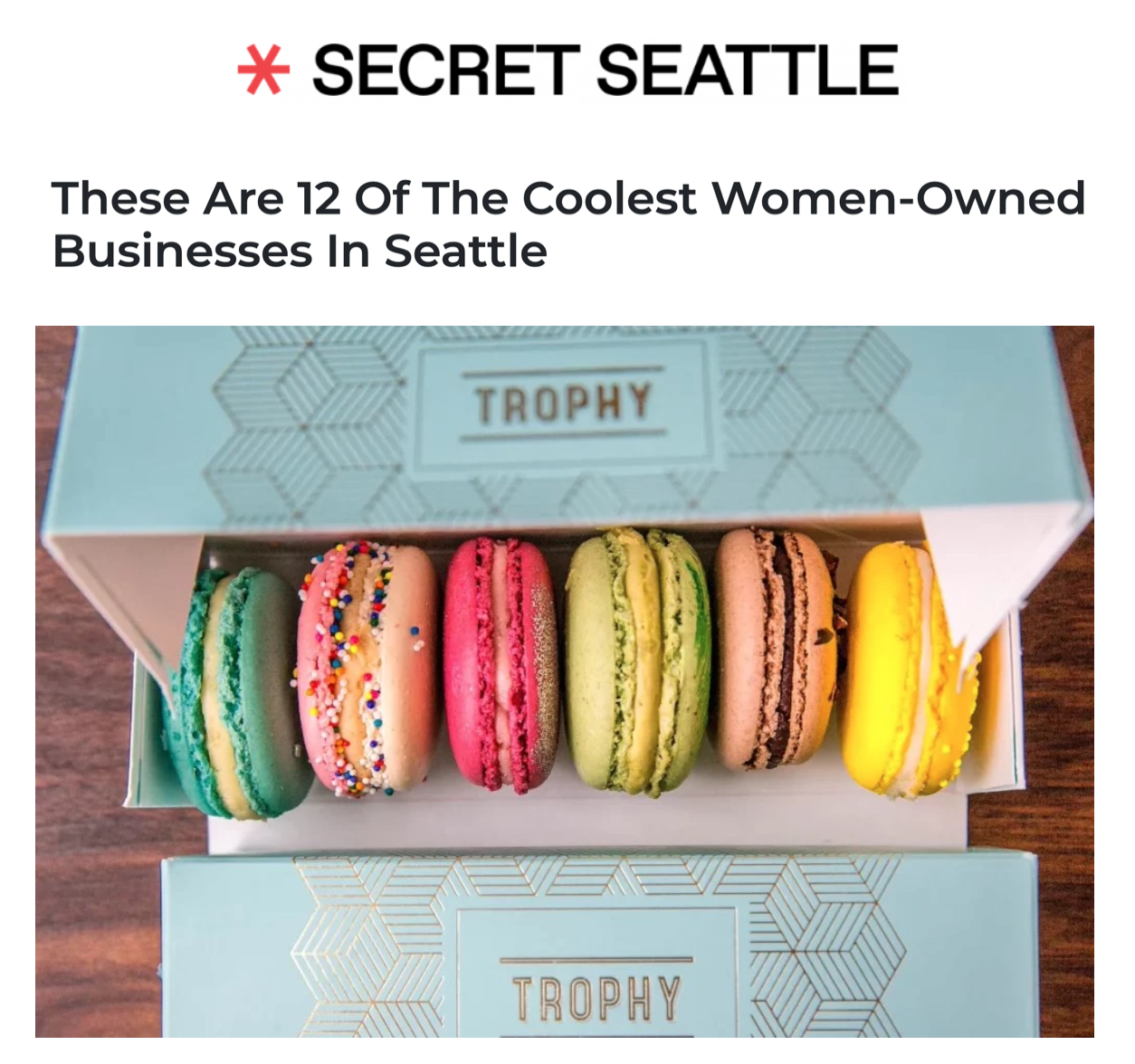 Trophy Cupcakes Named One of Coolest Women-Owned Businesses in Seattle