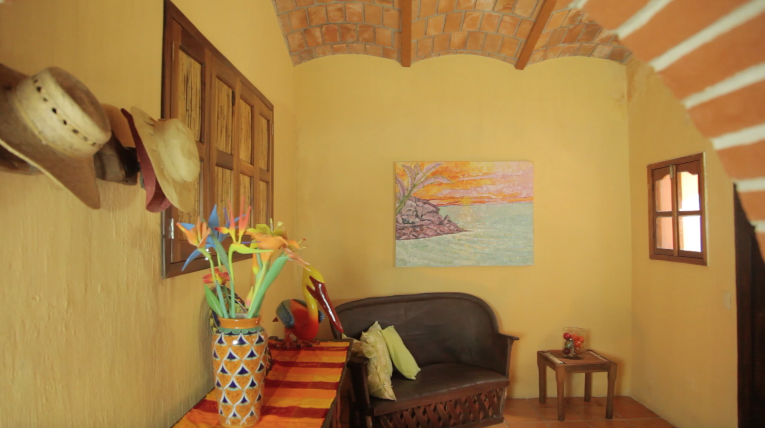 Just inside the atrium is the foyer, a perfect place to greet guests.