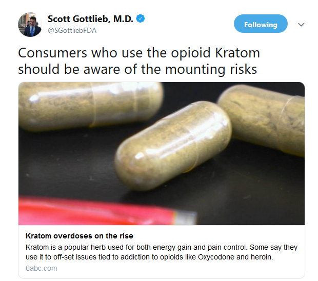Gottlieb kratom tweet.png