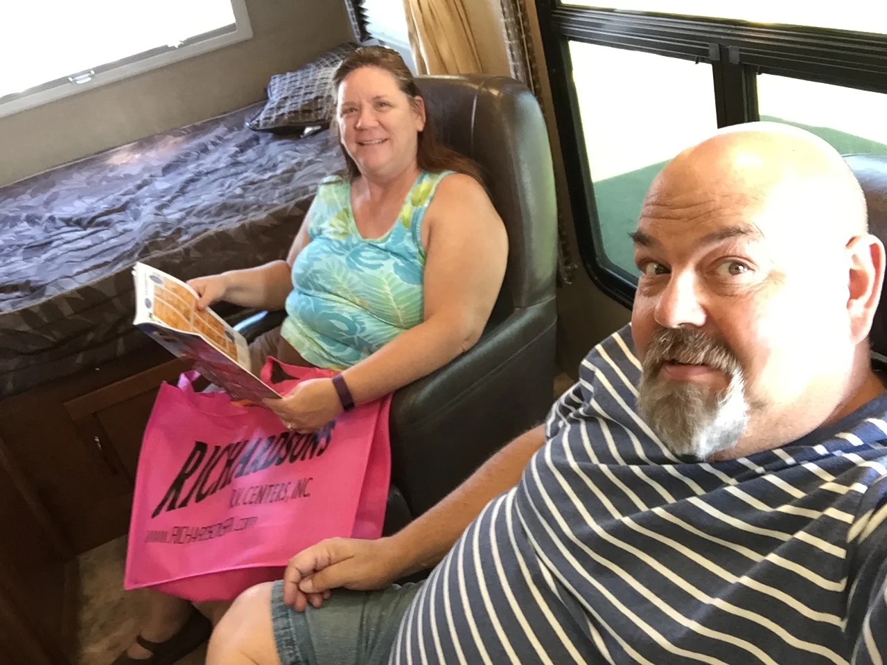 Working hard to check out all the RVs at the California RV Show in Pomona