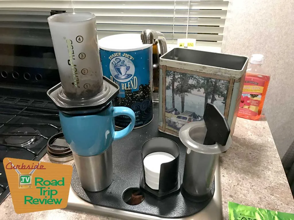 The Aeropress coffee maker along with its associated filters.&nbsp;