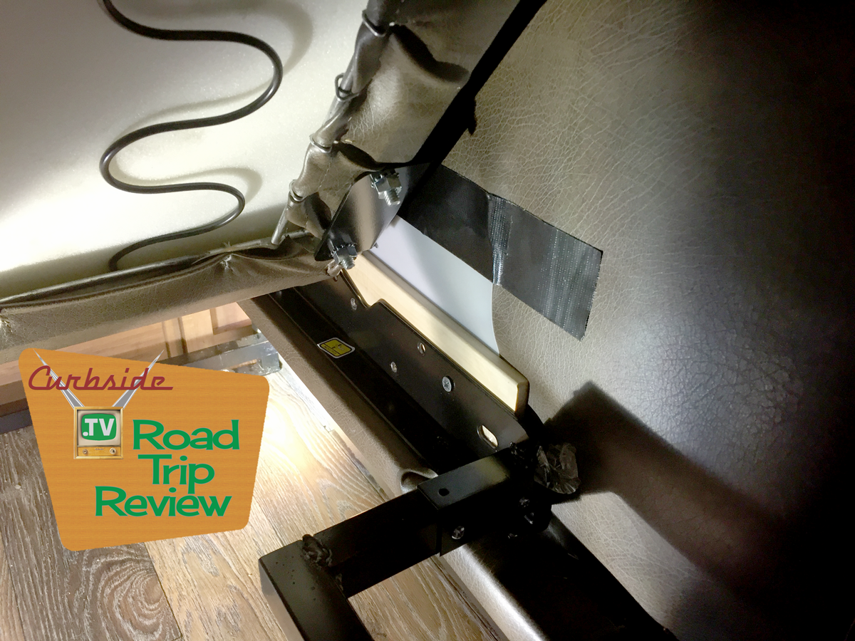 The spacer and bearing material in place to to be disturbed by the jackknife couch hinge. 