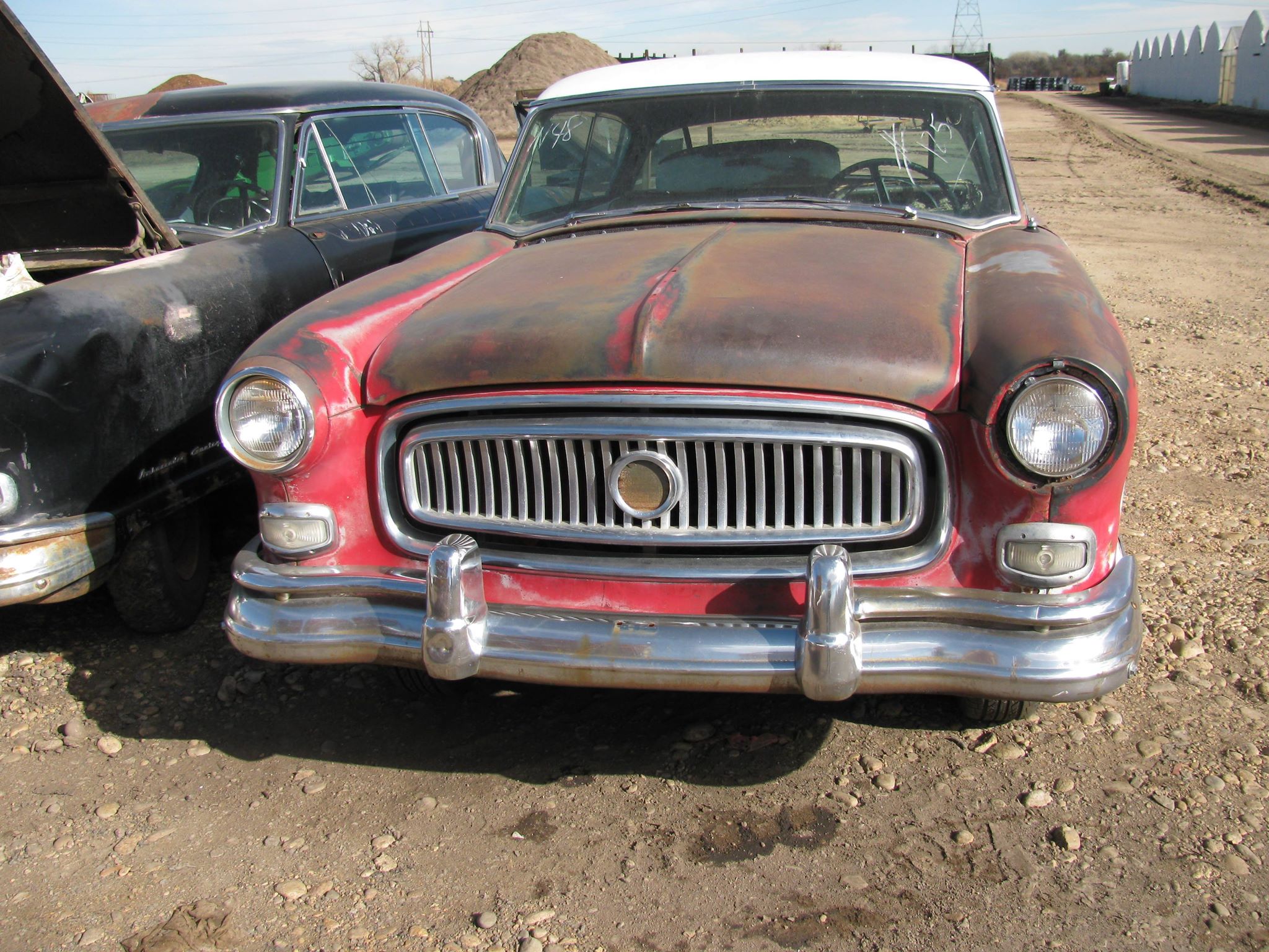The Nash as it appeared in the field where it had sat since 1961.