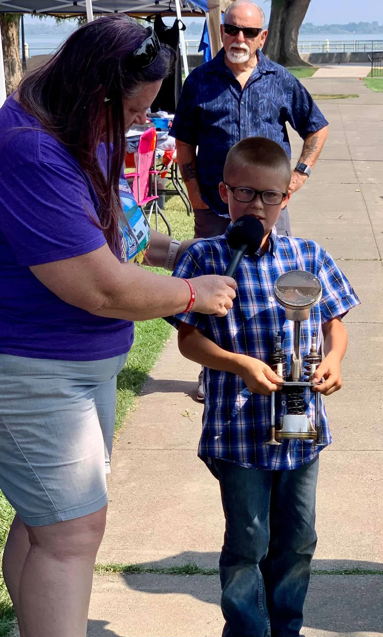 Mason Frazell getting interviewed