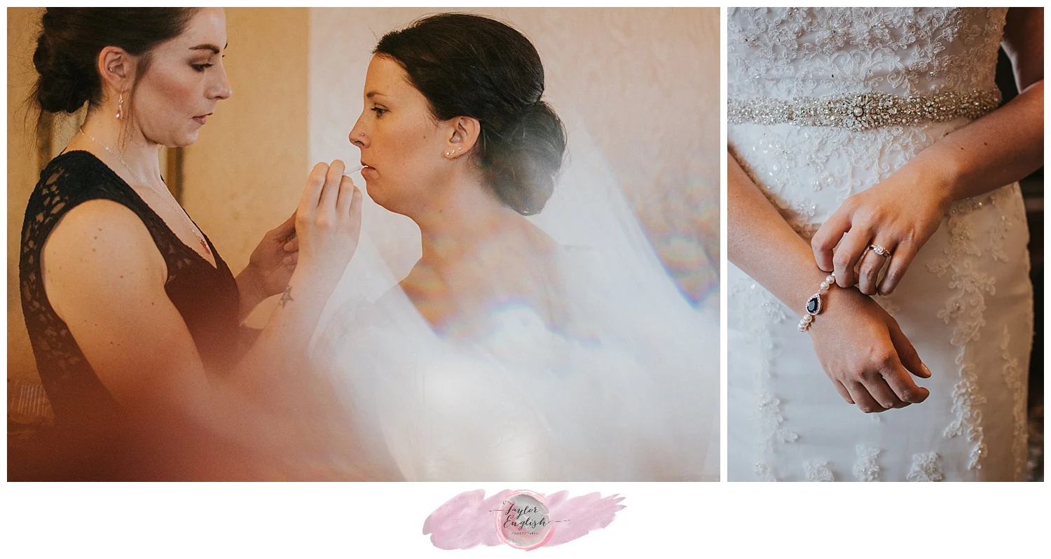 Last moment makeup touches and nervous jitters before the first look with her groom