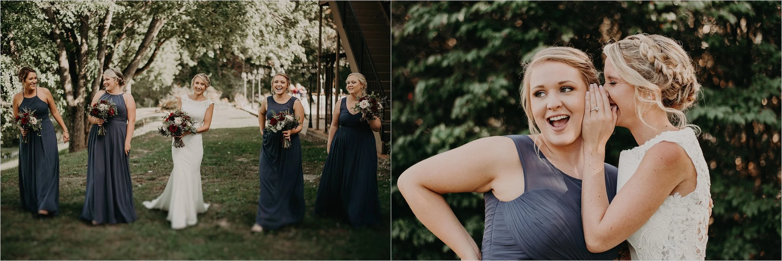 Bride shares a secret with her maid of honor