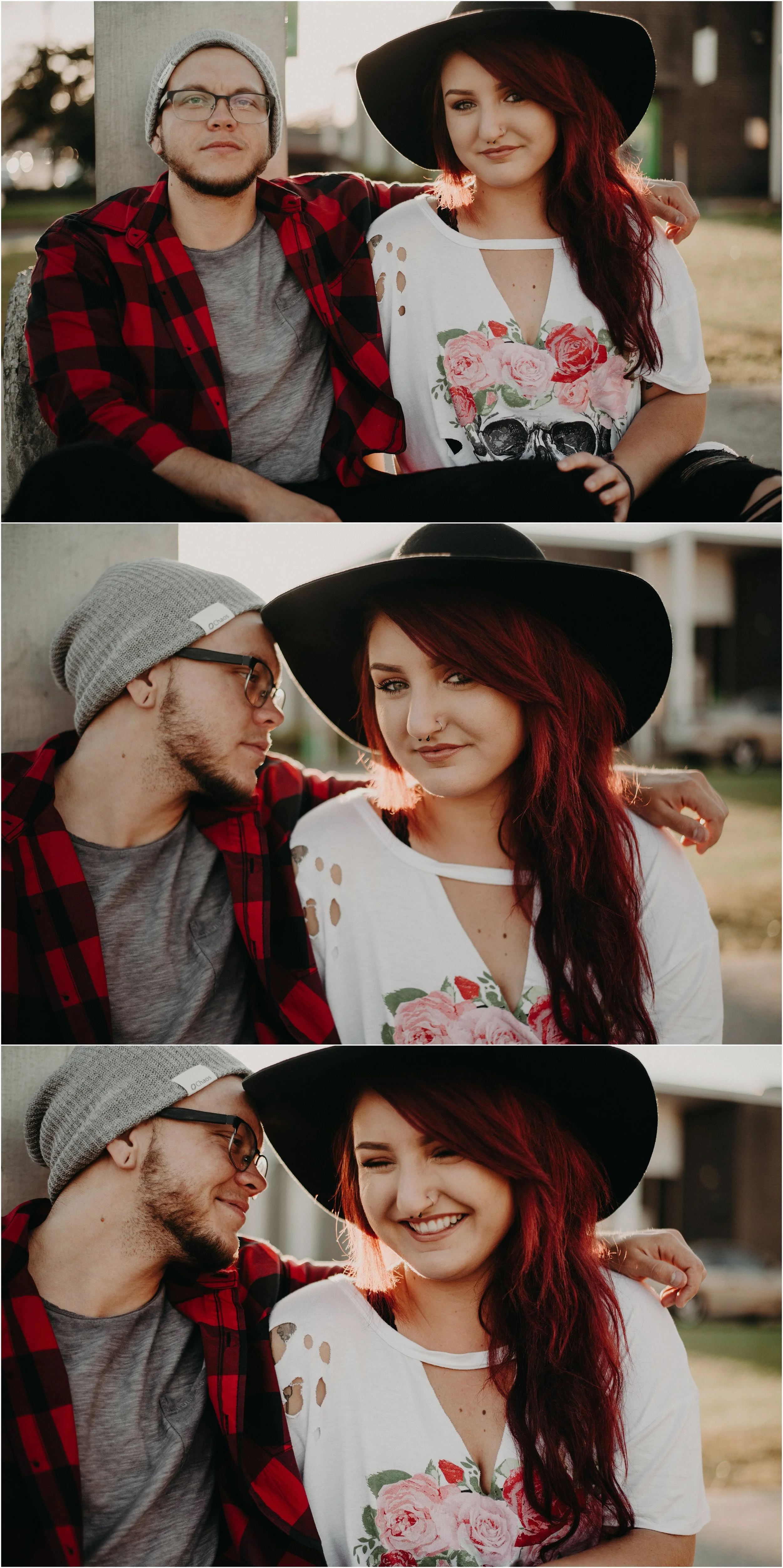 Alternative couple sitting in parking lot of Krispy Kreme in Chattanooga, Tennessee
