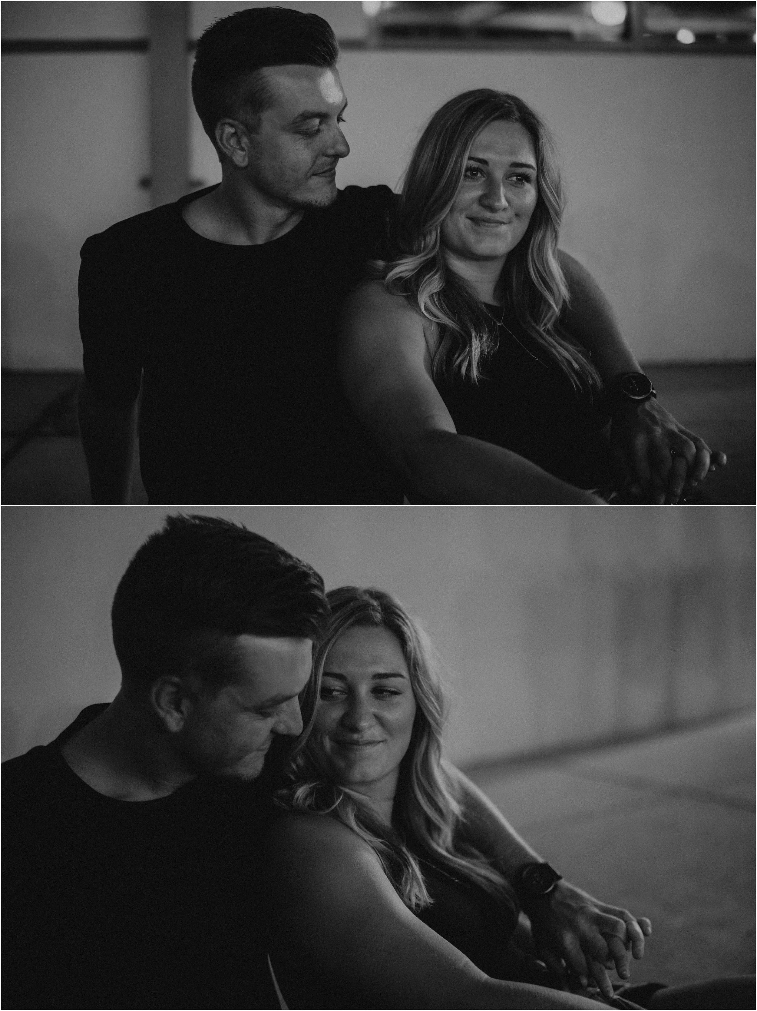 Night time photo shoot with neon lights 