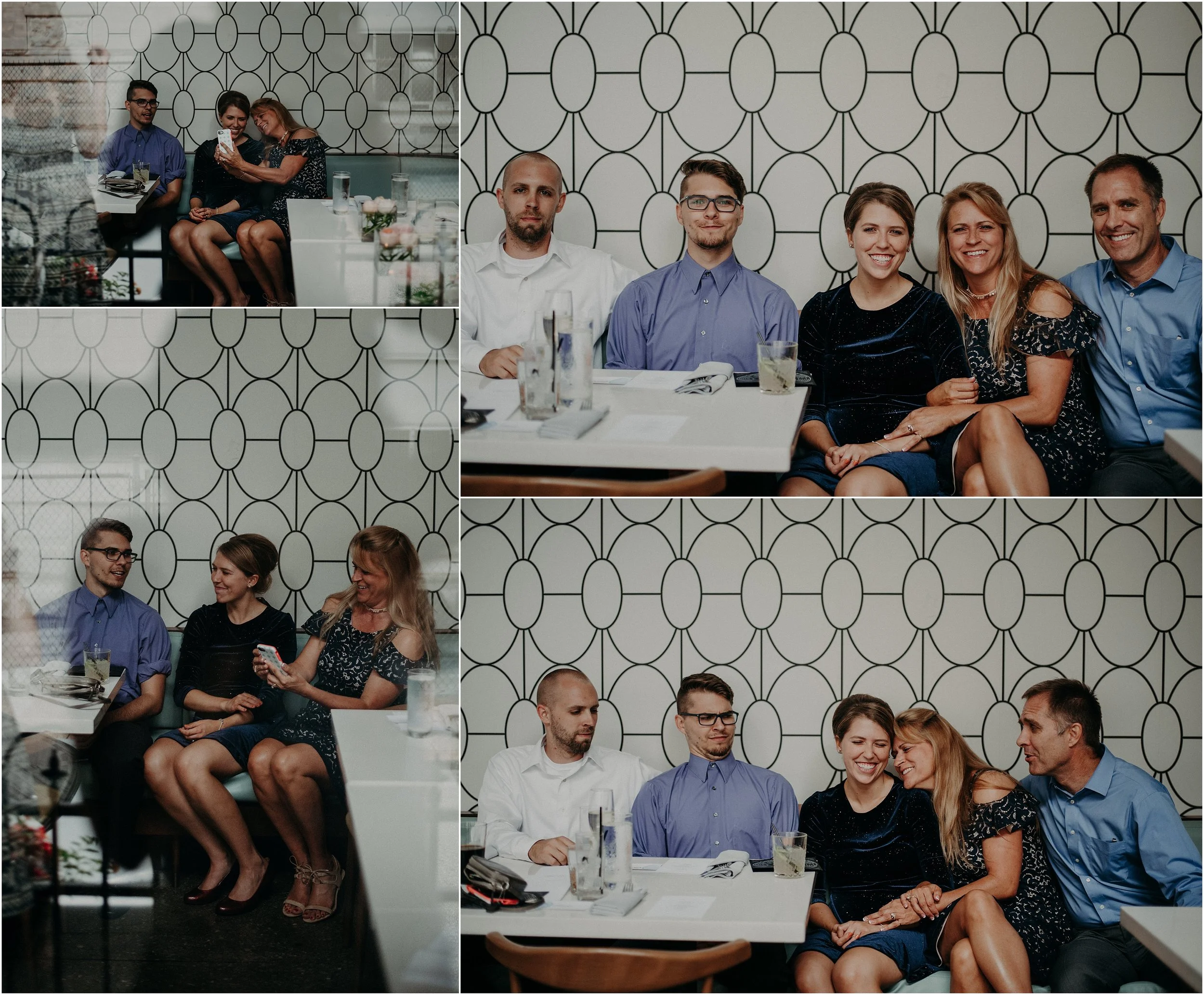 The Bride with her family at the Dwell Hotel rehearsal dinner