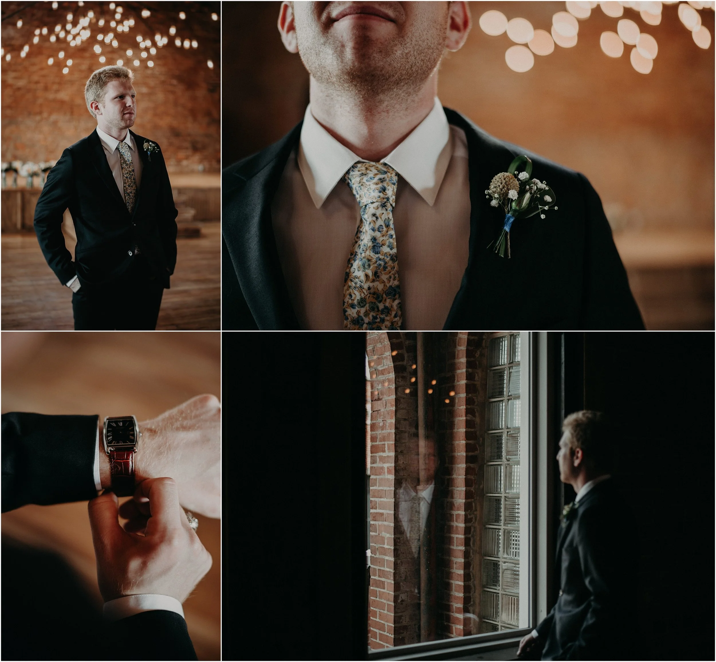 The groom gets ready at the Church on Main