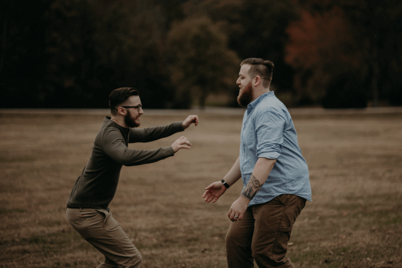 Jumping into his groom’s arms at Greenway Farms