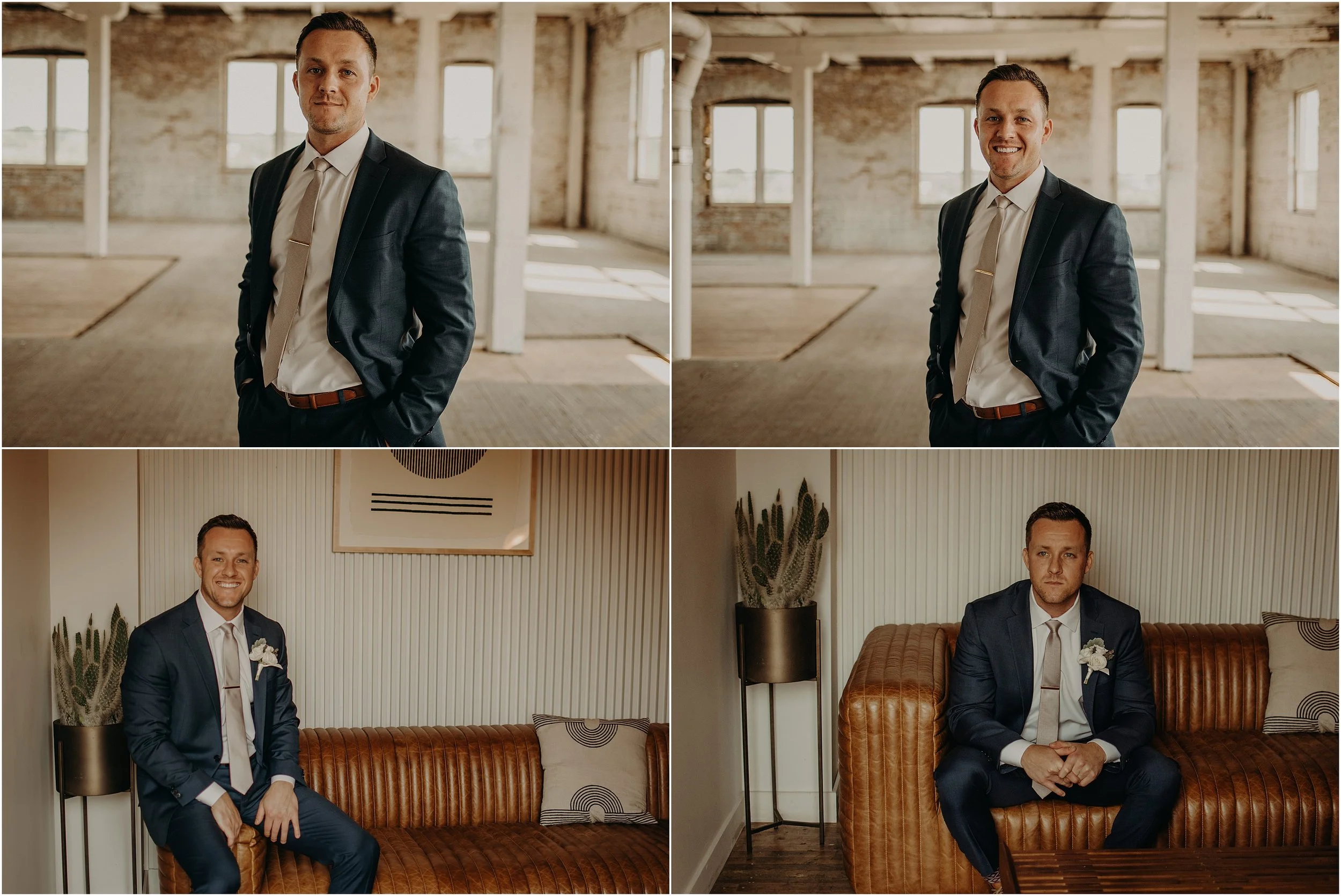 A smiling groom as he prepares to get married
