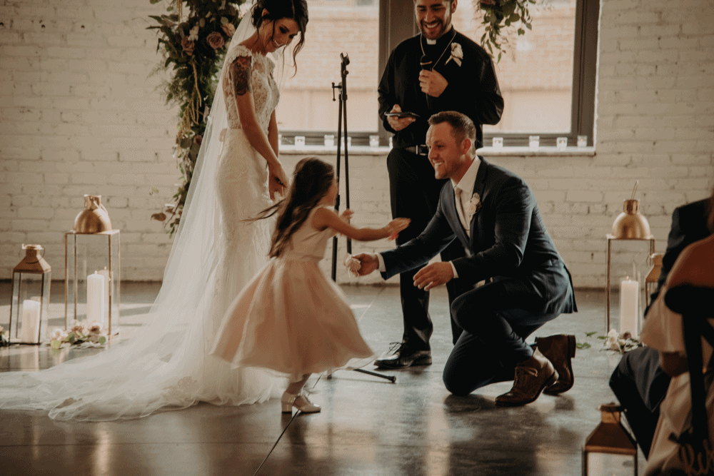Moving image of Evie’s jump into Joe’s arms