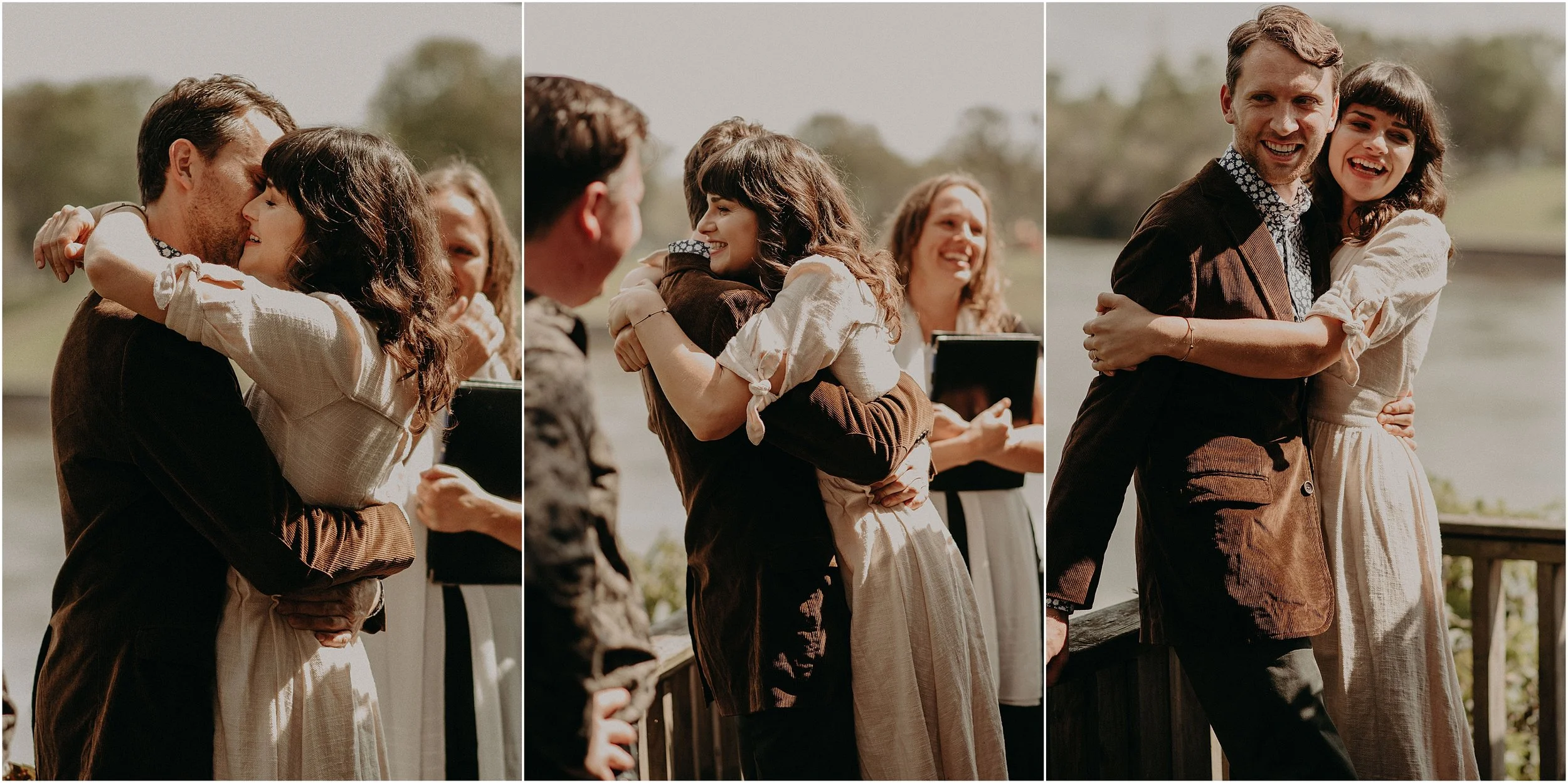 Hugs and sweet tears from the bride and groom