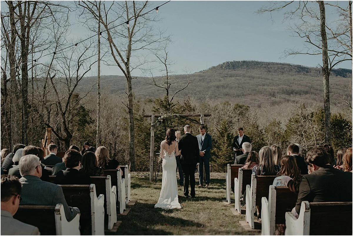 candlelight ridge Georgia wedding ceremony overlooking the hills