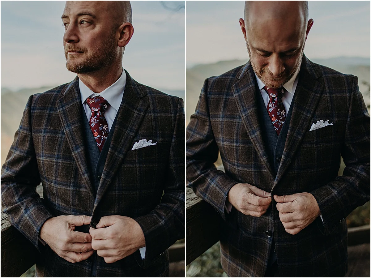 details of grooms suit