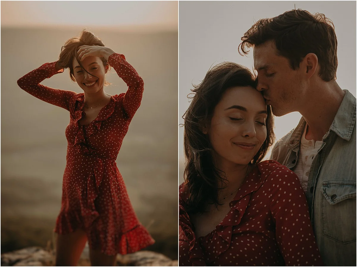engaged coupe posing during engagement session