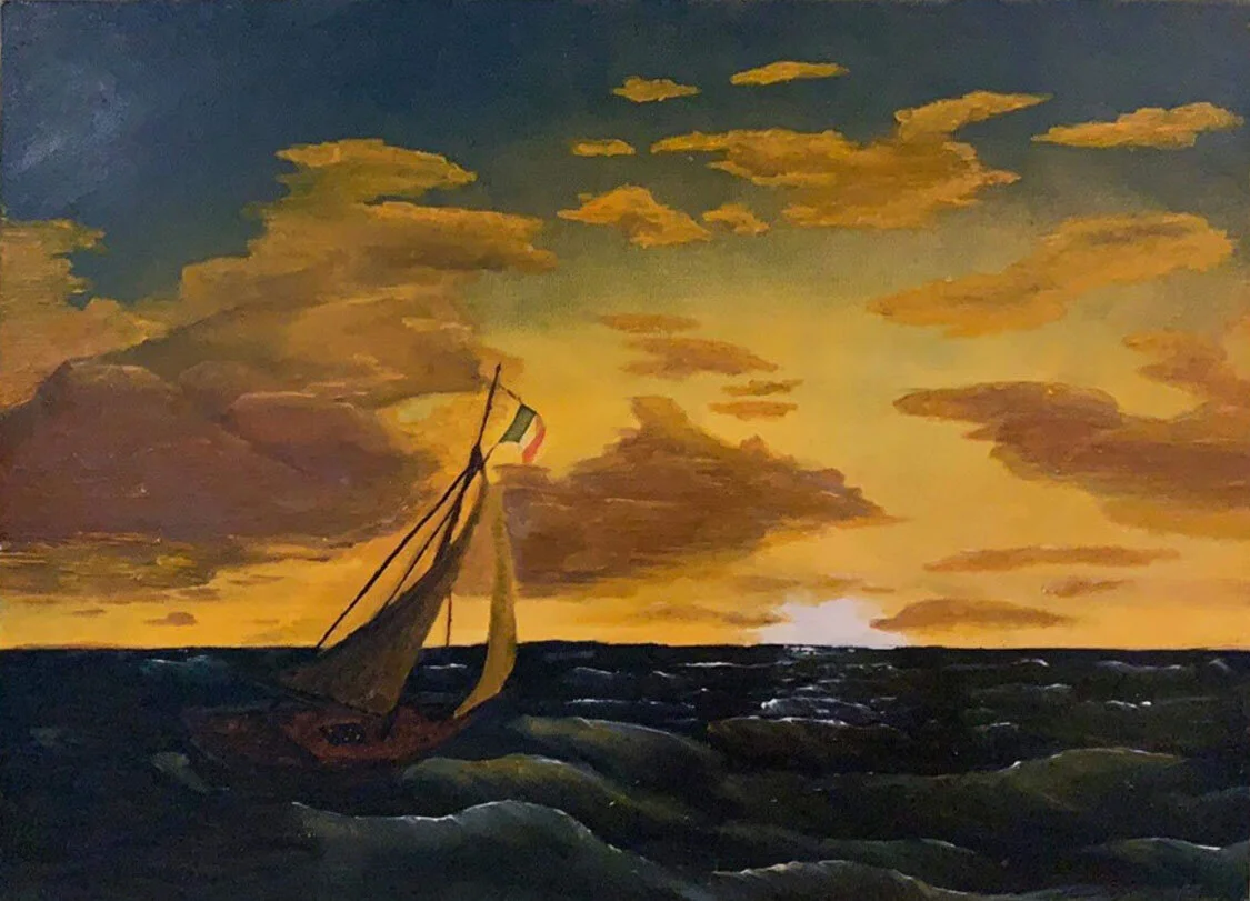 “Irish Sailboat” Oil on Canvas Board, 22x35cm 2014