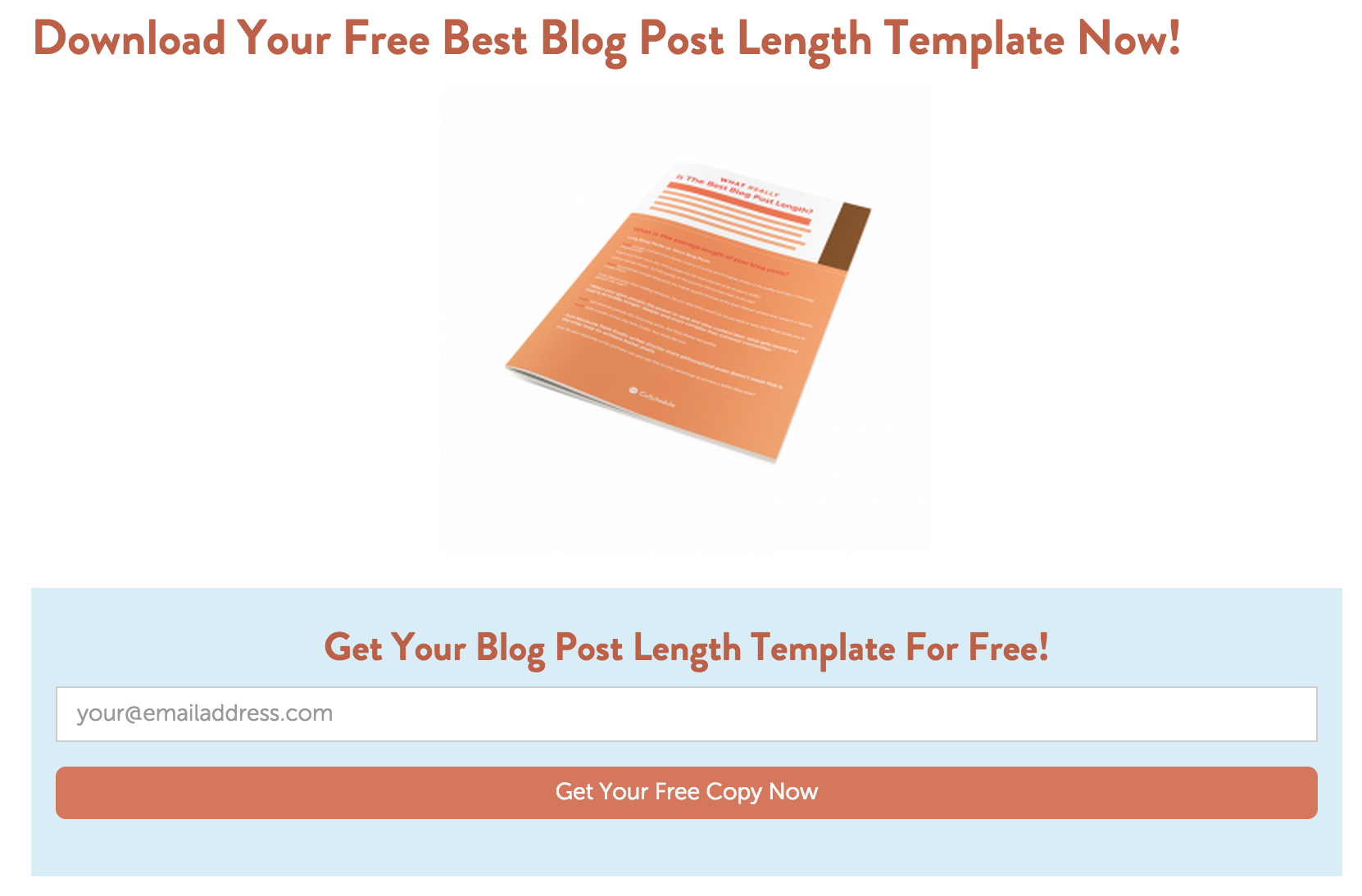 This offer is from a post discussing the effectiveness of different blog post lengths .