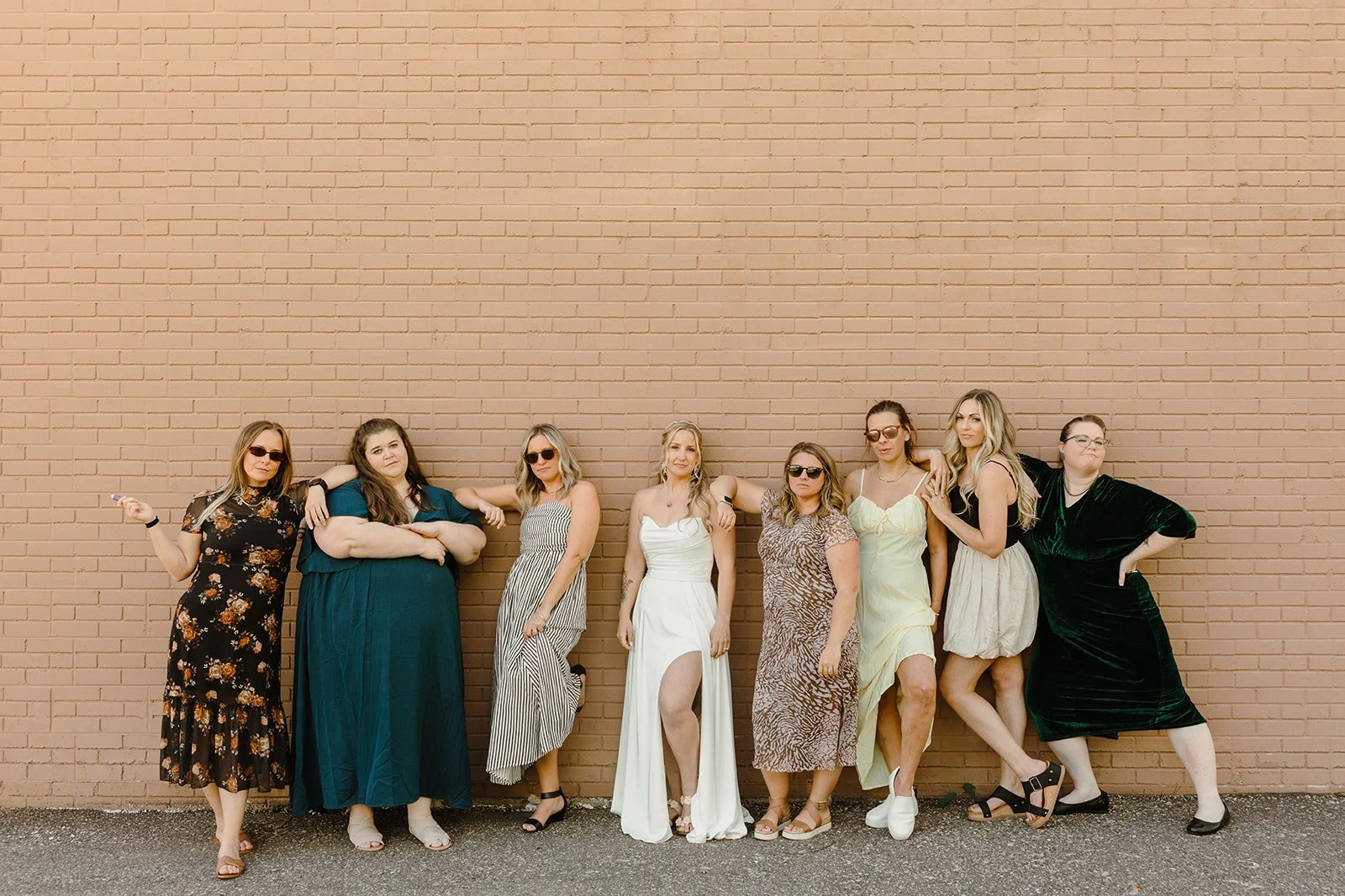 bride with high school friend group