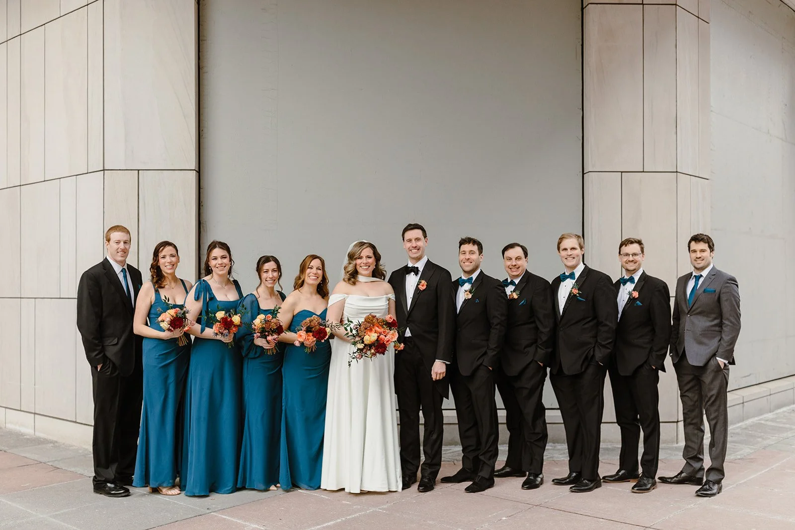 Wedding party outside the Lofton Hotel Minneapolis MN