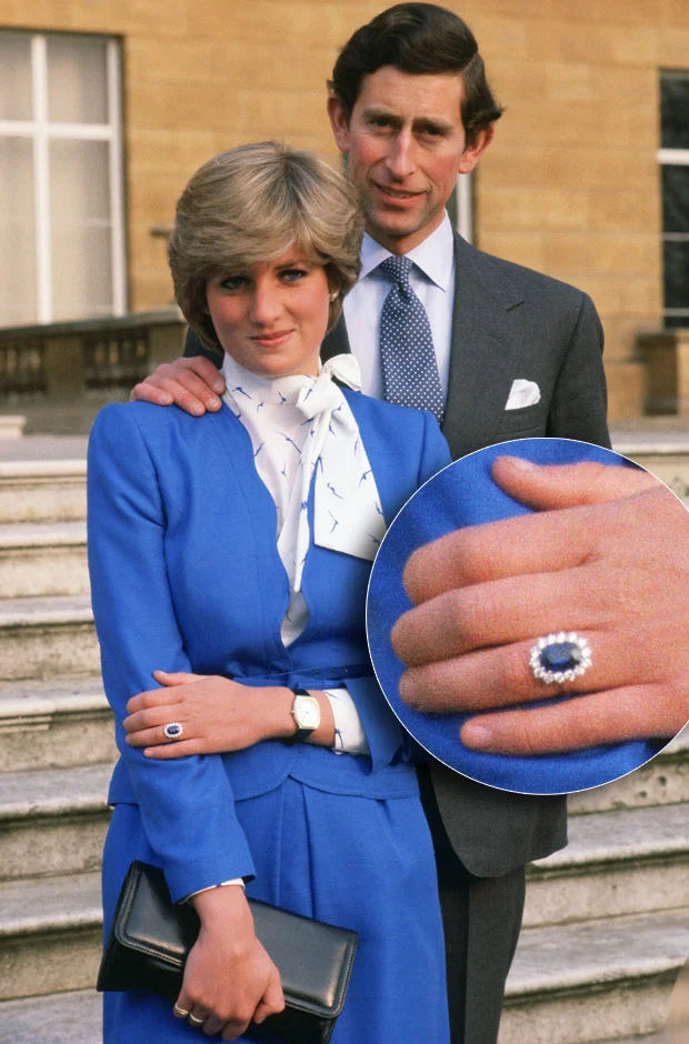 Princess Diana & Prince Charles' Sapphire Engagement Ring. Image Source Unknown.