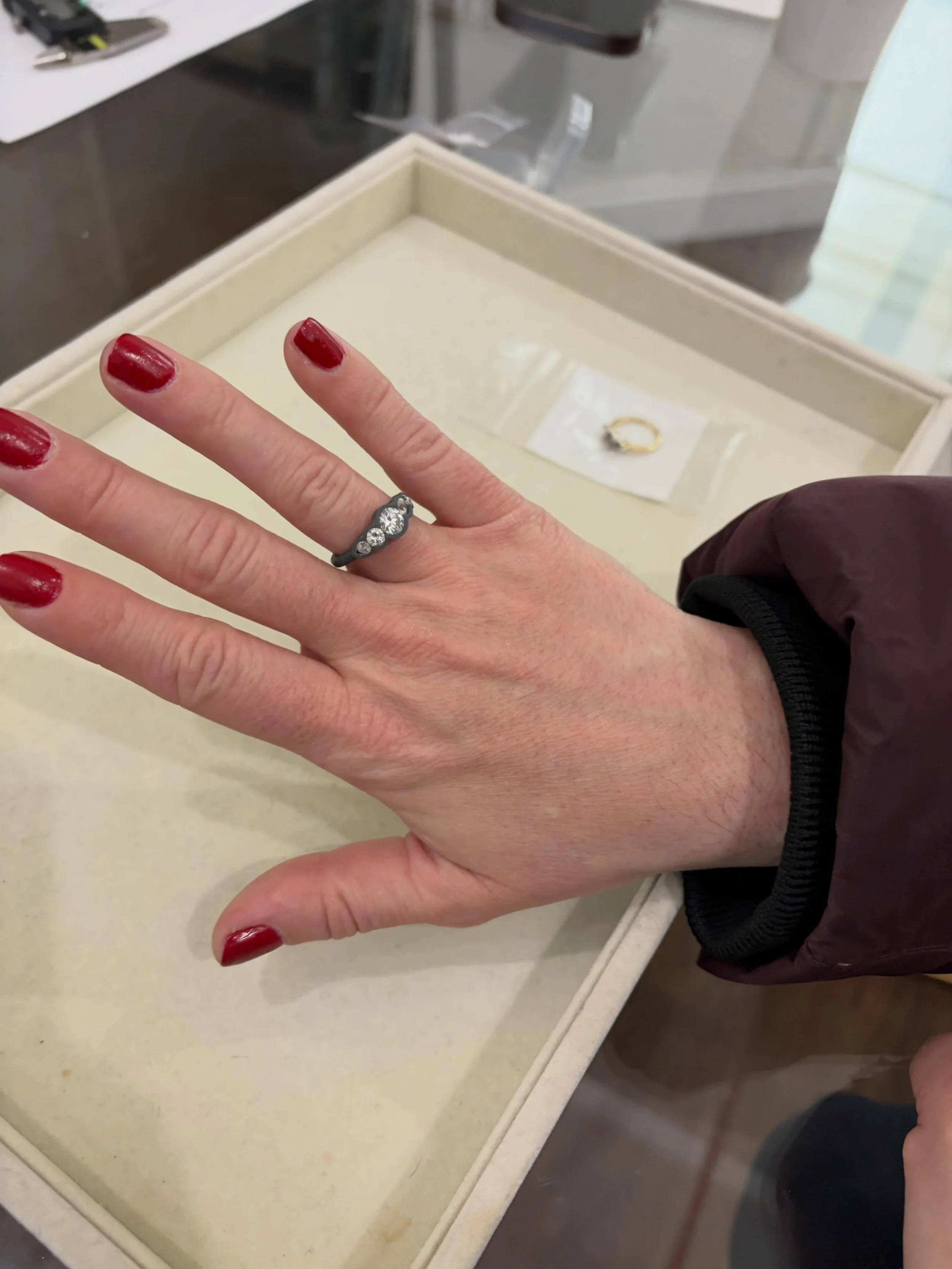 The true allure of jewelry lies in its ability to transform.

An inherited piece, reimagined as a birthday gift. A cherished heirloom reshaped into a softer, cloud-like design that reflects the wearer while honoring its history.
&bull;
&bull;
&bull;
