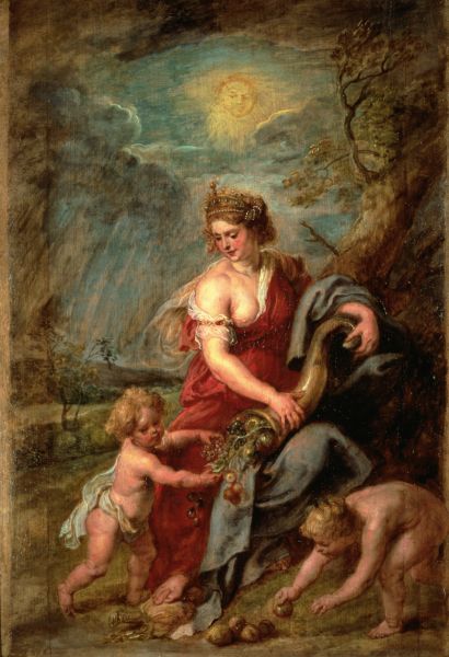 Peter Paul Rubens, Abundantia. (c. 1630) Oil on canvas. 25.1 x 18 inches. 