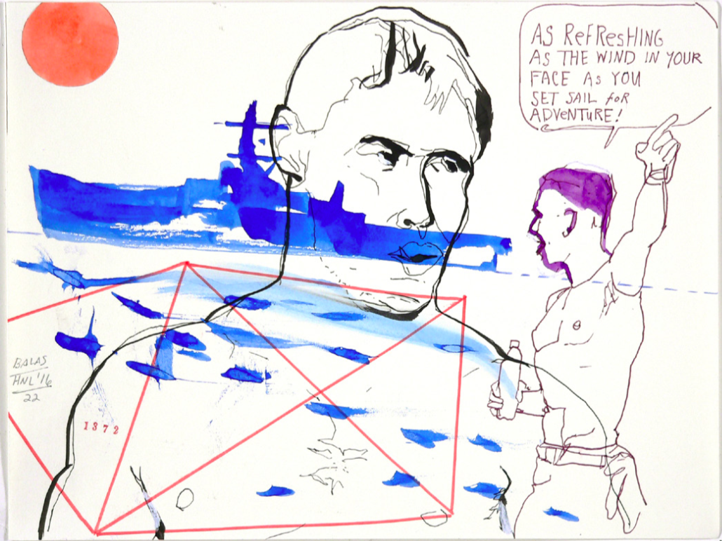 Tattoo Detour 9 , 11 x 14 in. Ink on paper. 2001.