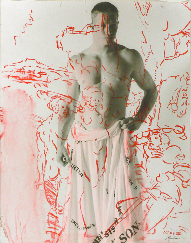 The Judgement of Paris, 14 x 11 in. Oil on B&W photograph. 2001.