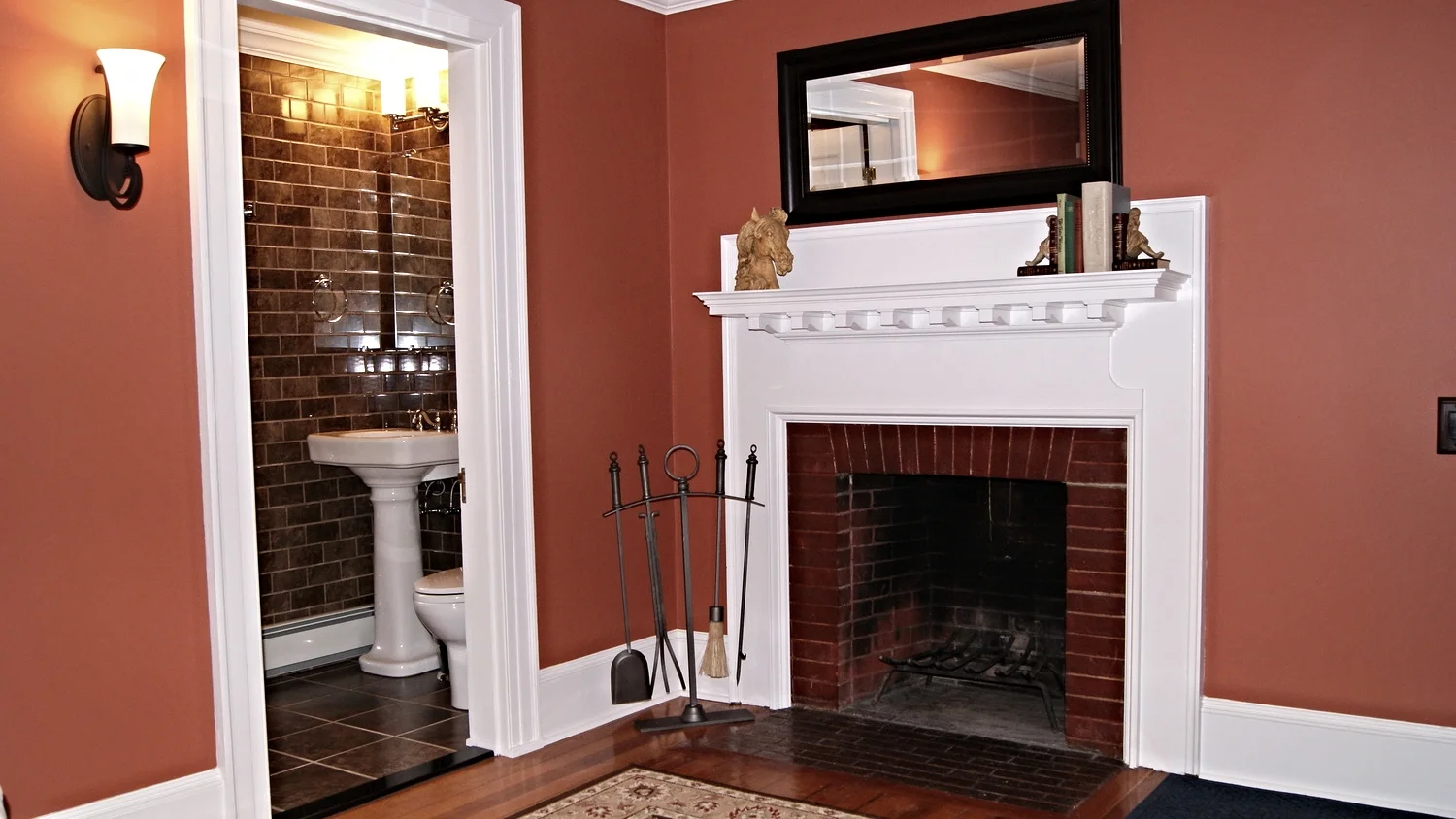 Wood-burning fireplace