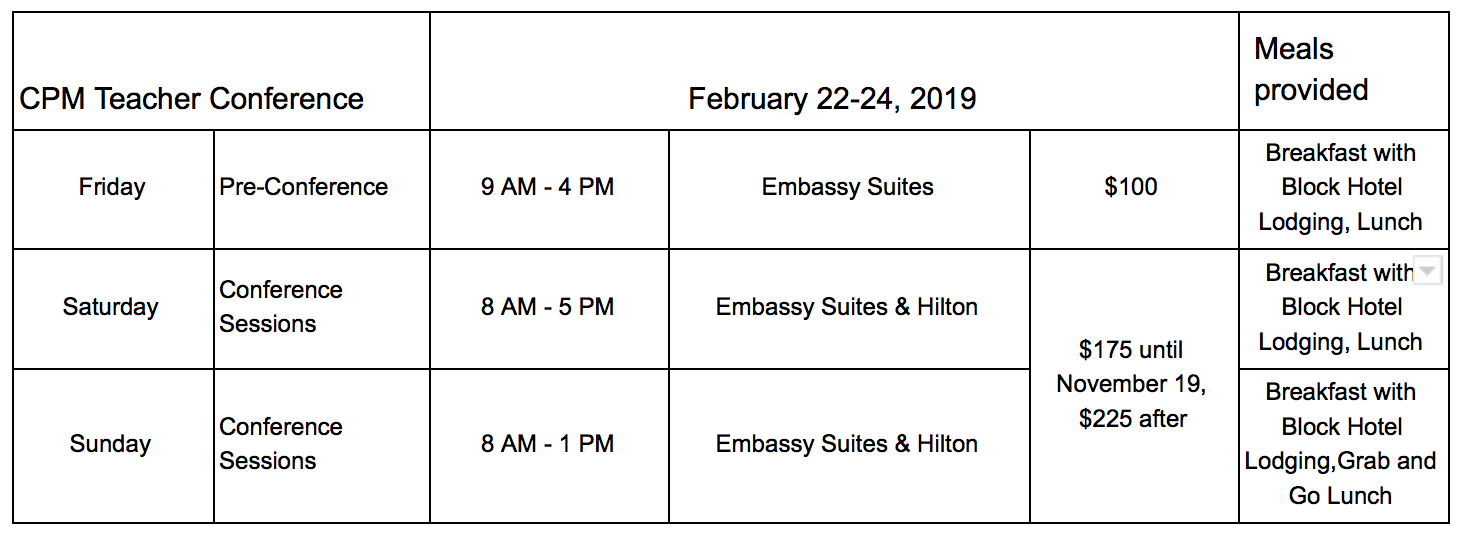 conference schedule at a glance image