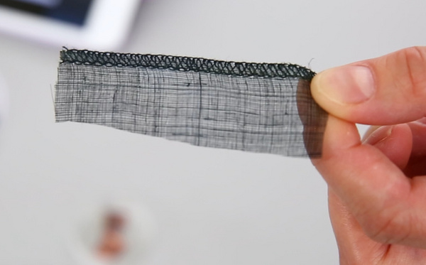 Andrew and her team are currently coating different weave types and structures with a polymer that increases the fabric’s conductivity tenfold. Once fully coated, the fabric will serve as the bottom electrode, and a base layer on which to build the rest of the solar cell. Photo: Wisconsin Energy Institute
