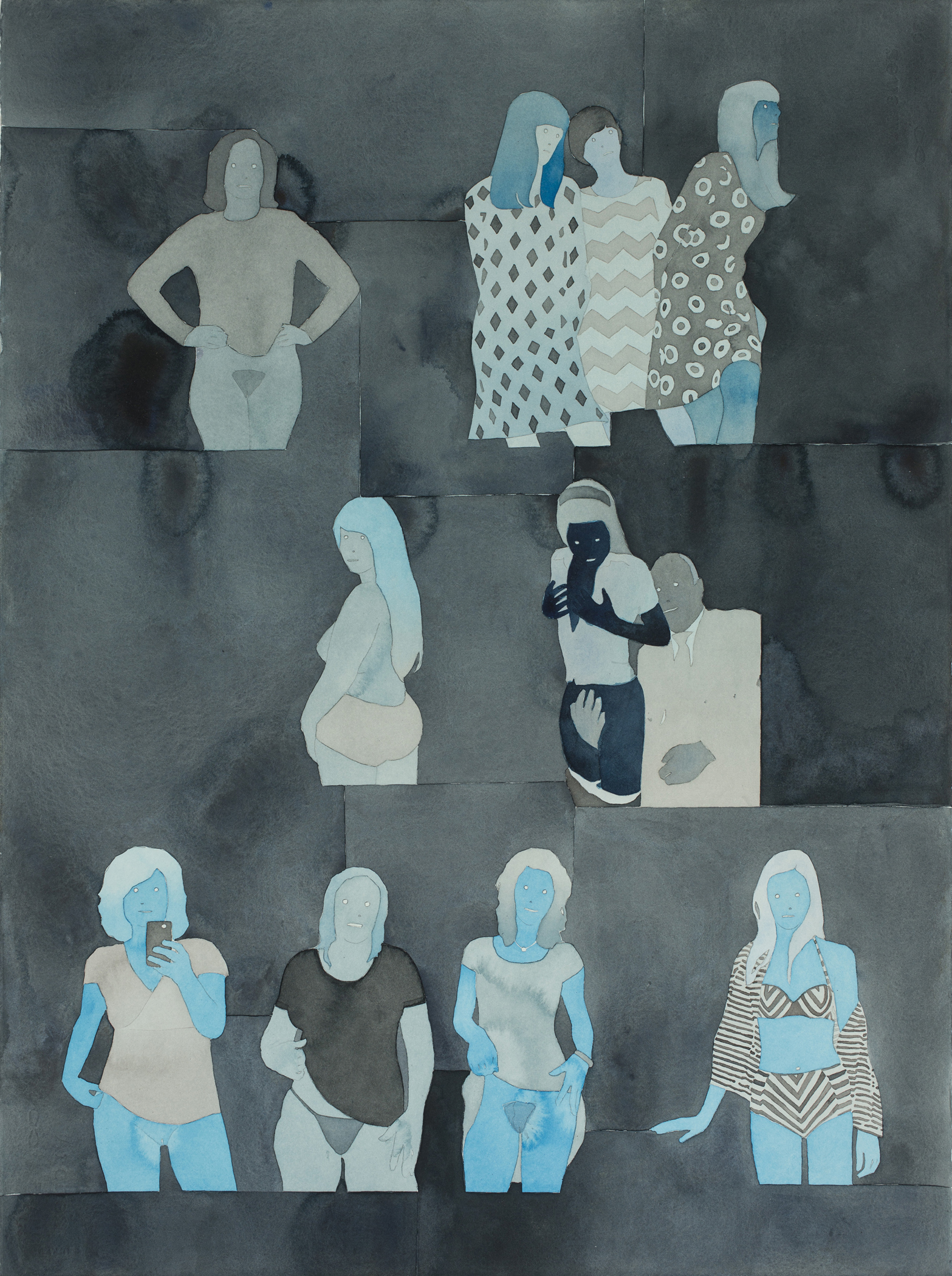 Visitors 2014 Watercolor and acrylic on paper 30” x 22”