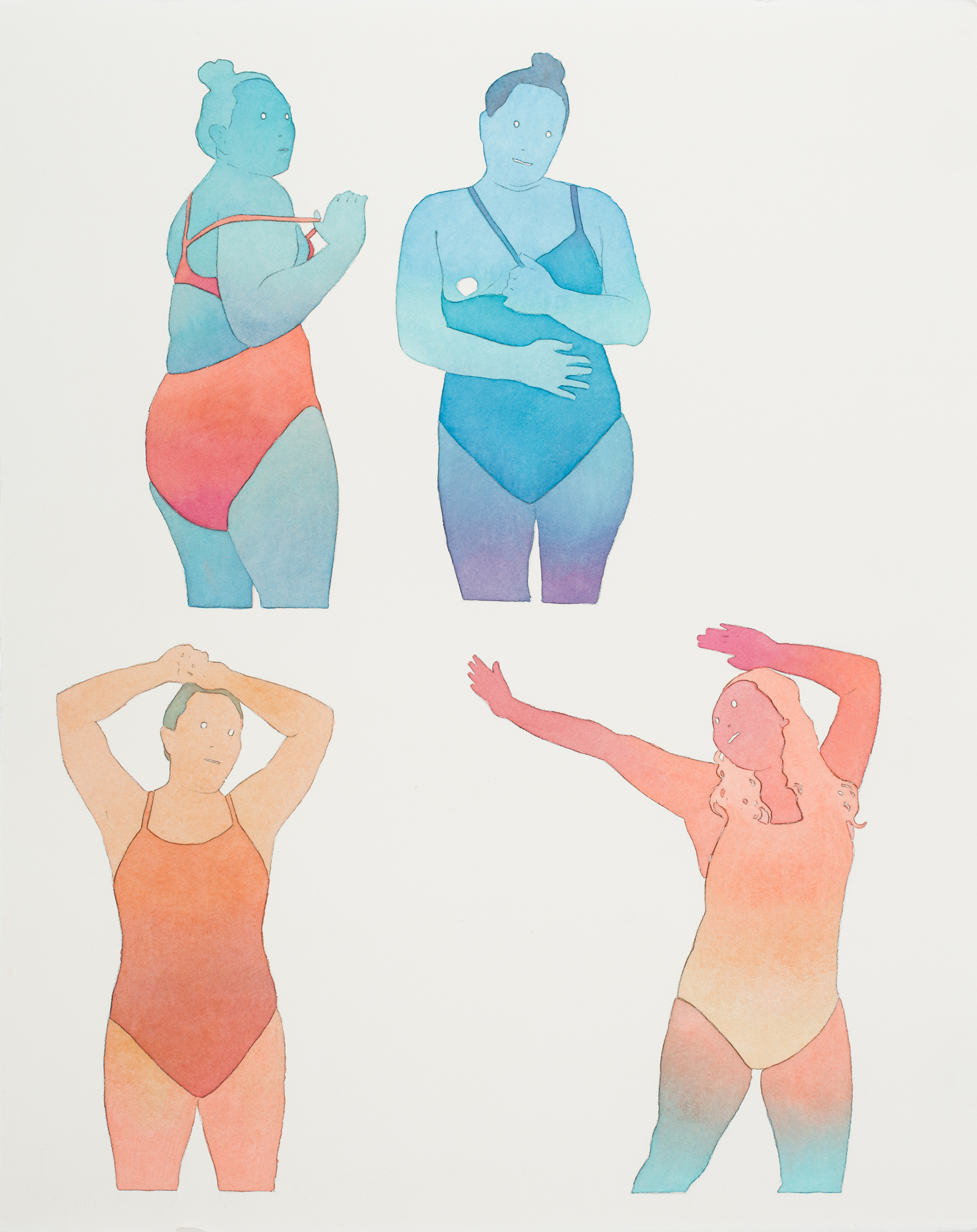 One-Piece 2015 Watercolor and acrylic on paper 40” x 30”