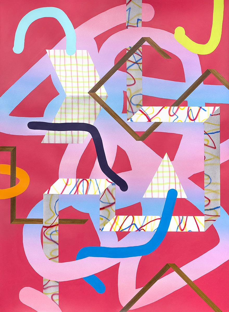 Boogie Woogie 2016 Acrylic & cut paper on paper 60 x 44 inches
